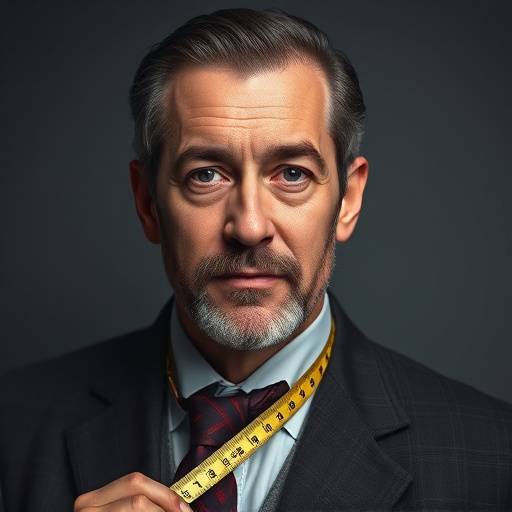 Portrait of a distinguished gentleman with a measuring tape